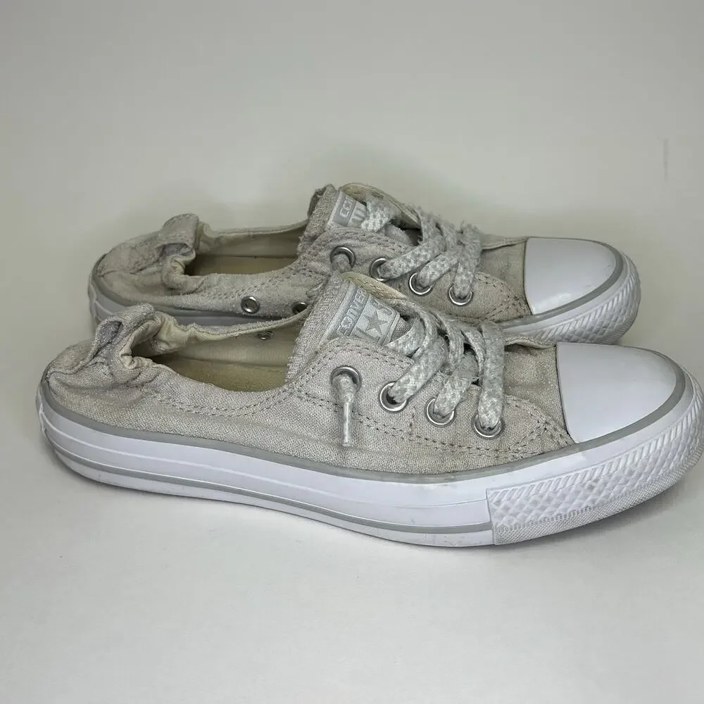 Converse All Star Shoreline Shoes Womens Size 7 Gray Slip On Canvas Low Top - Picture 1 of 15